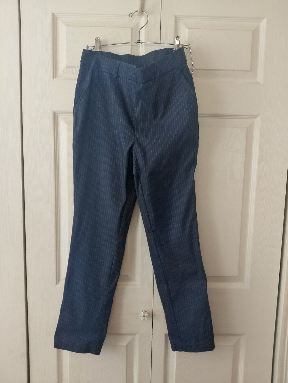 Women's Gray Pinstripe Dress Pants